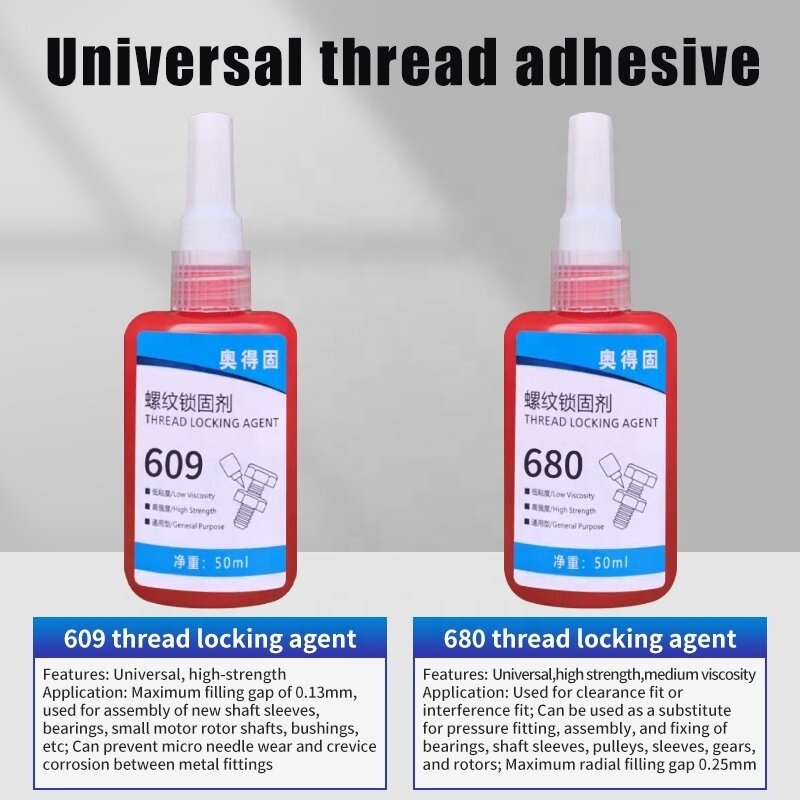 thread adhesive is universal in high strength and medium viscosity and is suitable for locking each bolt with 680 50ml.