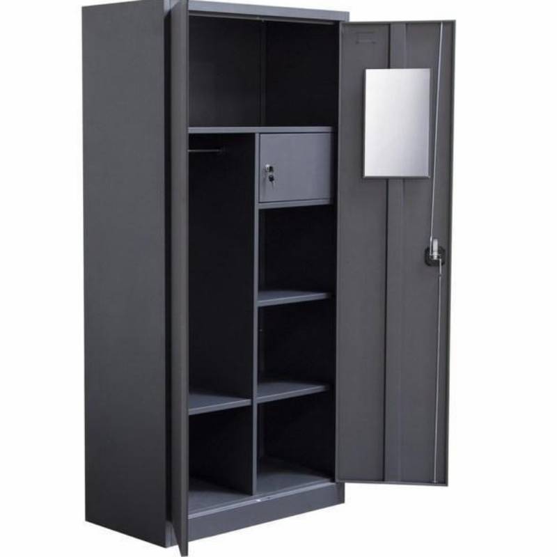 2 door steel cupboard for clothes metal cabinet clothing steel armable hanger almari cabinet locker bedroom wardrobe closet