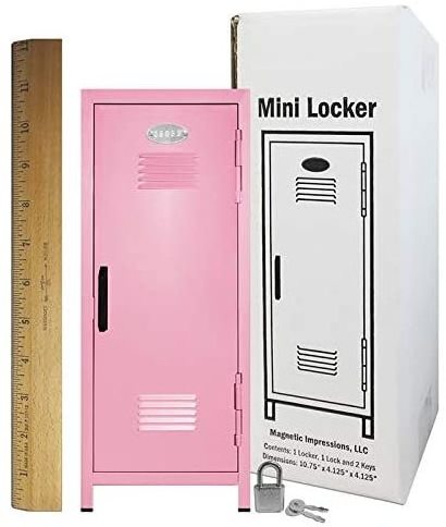 china Kawaii pink small mini cute iron steel metal child keys kids door toy desktop desk box storage locker for baby