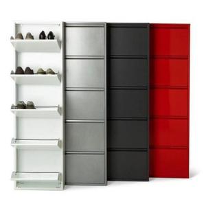 57Inch Wall Mounted steel hanging metal shoe shelves storage organizer shoes rack cabinet for entryways