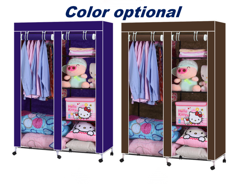 designs kids baby plastic portable modern folding fabric storage moving closet organizer wardrobe with 6 wheels