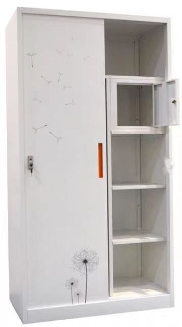 steel cupboard for clothes wardrobe glass sliding doors armoire chambre wardrobe with mirror metal storage cabinet