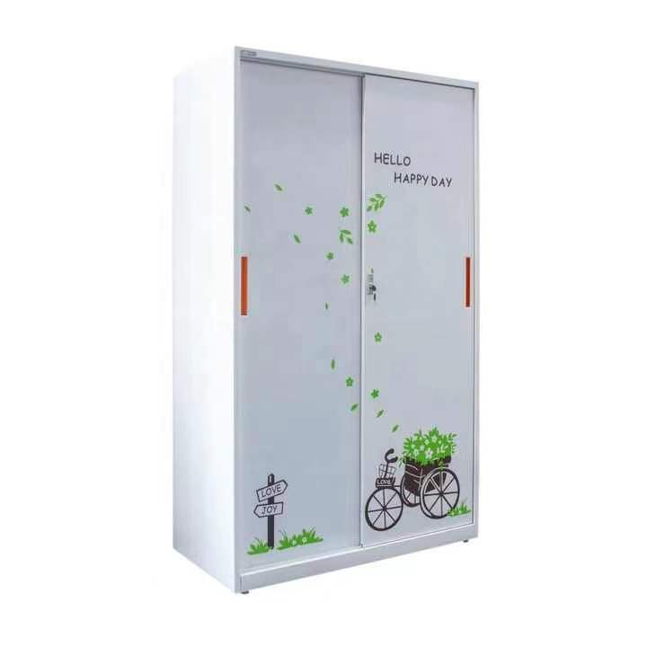 steel cupboard for clothes wardrobe glass sliding doors armoire chambre wardrobe with mirror metal storage cabinet