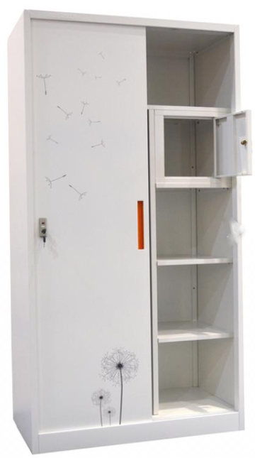 almari slide doors mirror white modern  steel storage bedroom sliding metal cabinet locker storage wardrobe closet