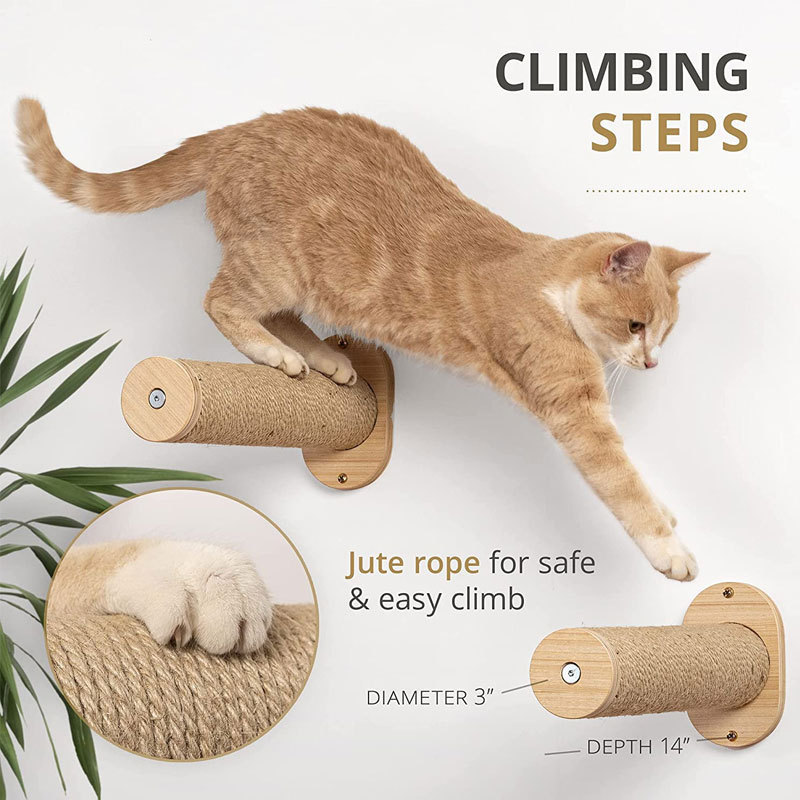 Wooden Cat Dog Bed Pet Cat Hanging  Hammock For Cats Swing Chair Shelves Shelf Tree Seat Furniture Steps Stairs For Wall Mounted