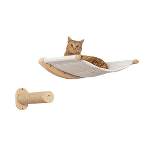 Wooden Cat Dog Bed Pet Cat Hanging  Hammock For Cats Swing Chair Shelves Shelf Tree Seat Furniture Steps Stairs For Wall Mounted