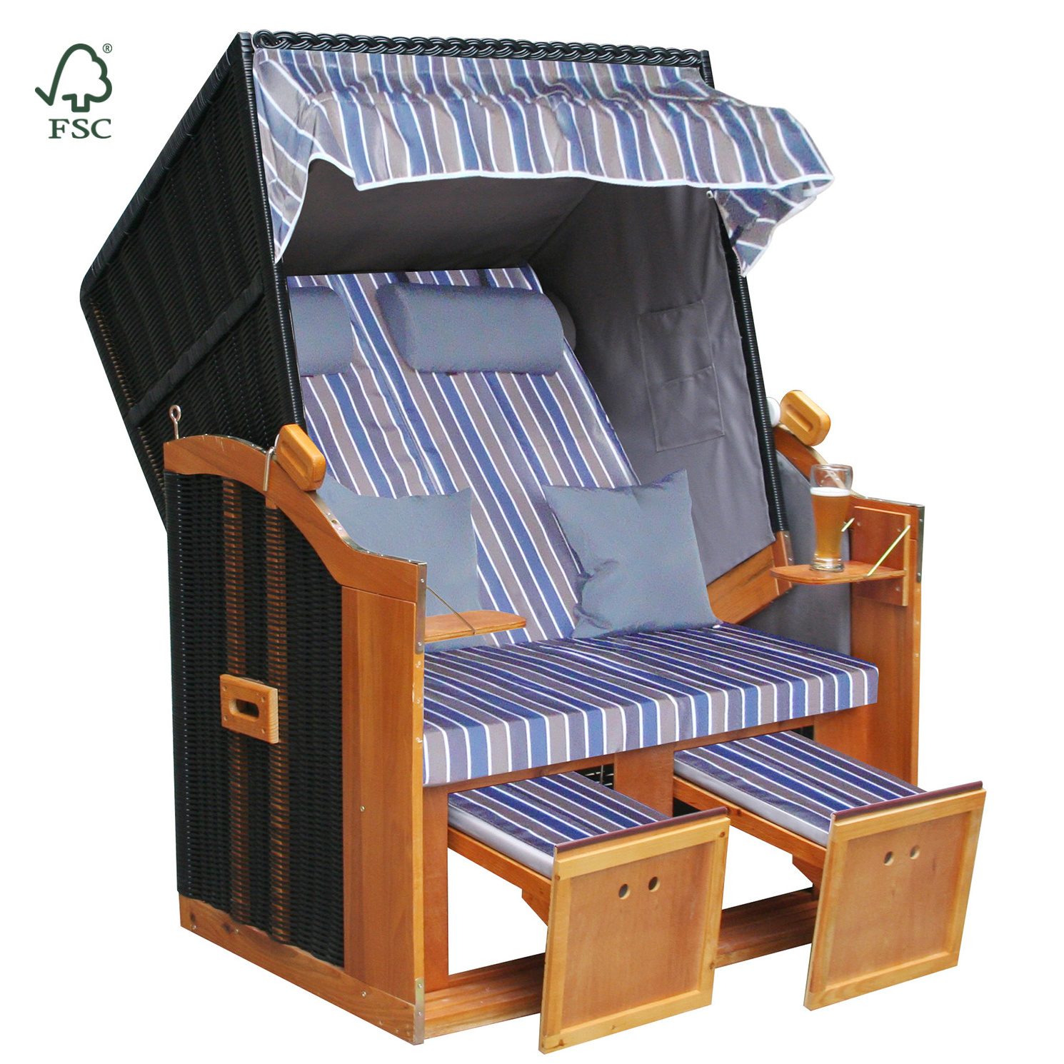 China Manufacturer Wholesale custom design Wicker Roofed folding beach chairs with roof