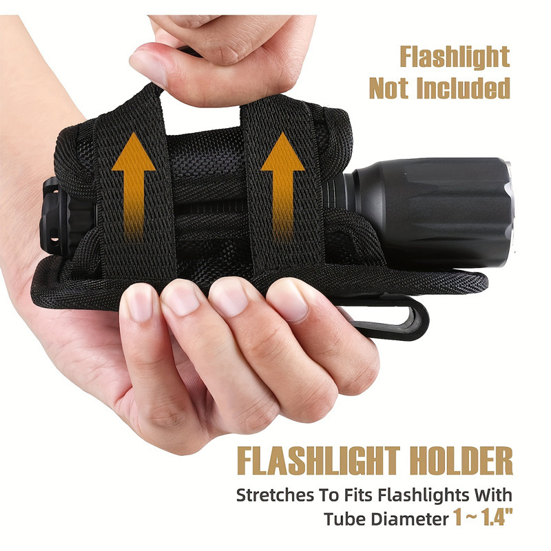 Tactical Flashlight Pouch Holder With 360 Degree Rotatable Belt Clip Flashlight Holster