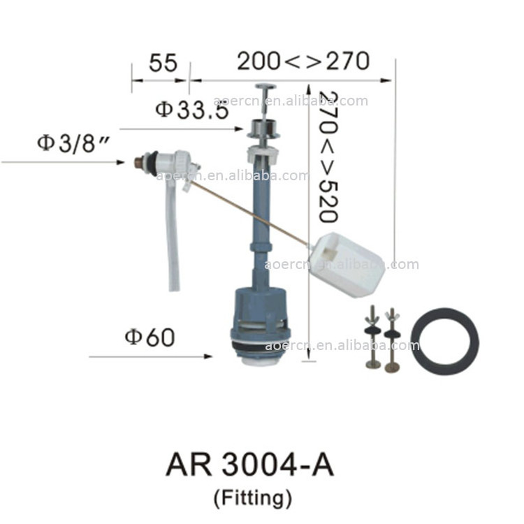 Toilet Water Tank Fittings Plastic Small Float Valve Inlet Fill Valve Toilet Flush Valve for Toilet Cistern