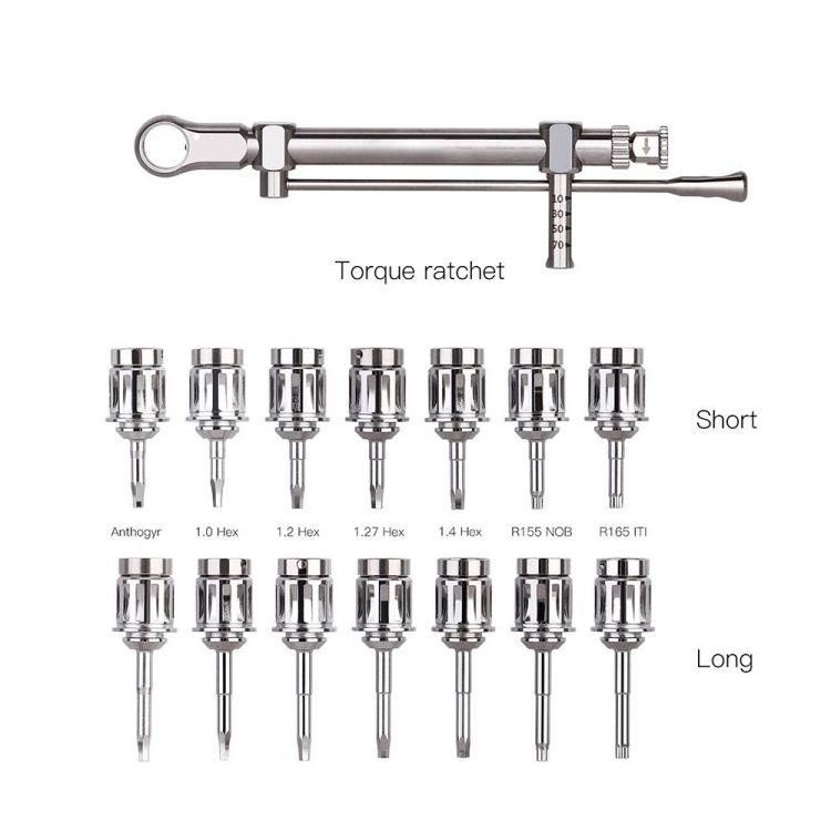 Dental Implant System Prosthetic Kit Universal Torque Wrench 12pcs Screw Drivers Instrument Kit