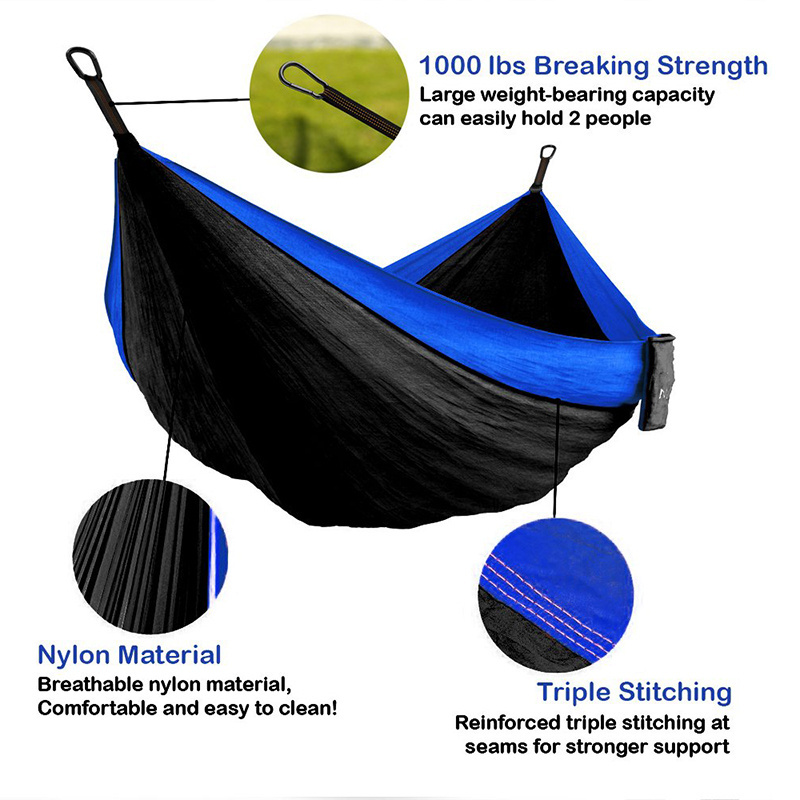 Lightweight Nylon Parachute Backpacking Camping Single Portable Hammocks with 2 Tree Straps