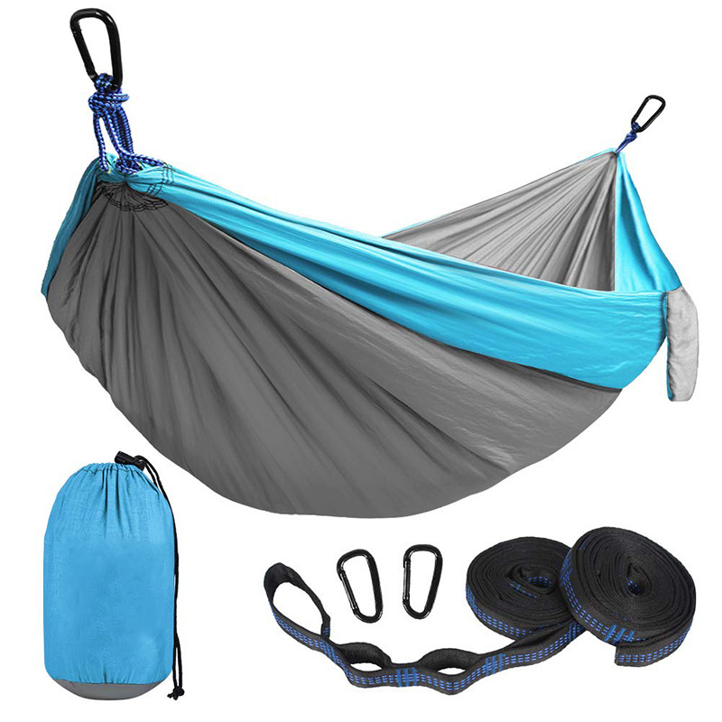 Lightweight Nylon Parachute Backpacking Camping Single Portable Hammocks with 2 Tree Straps