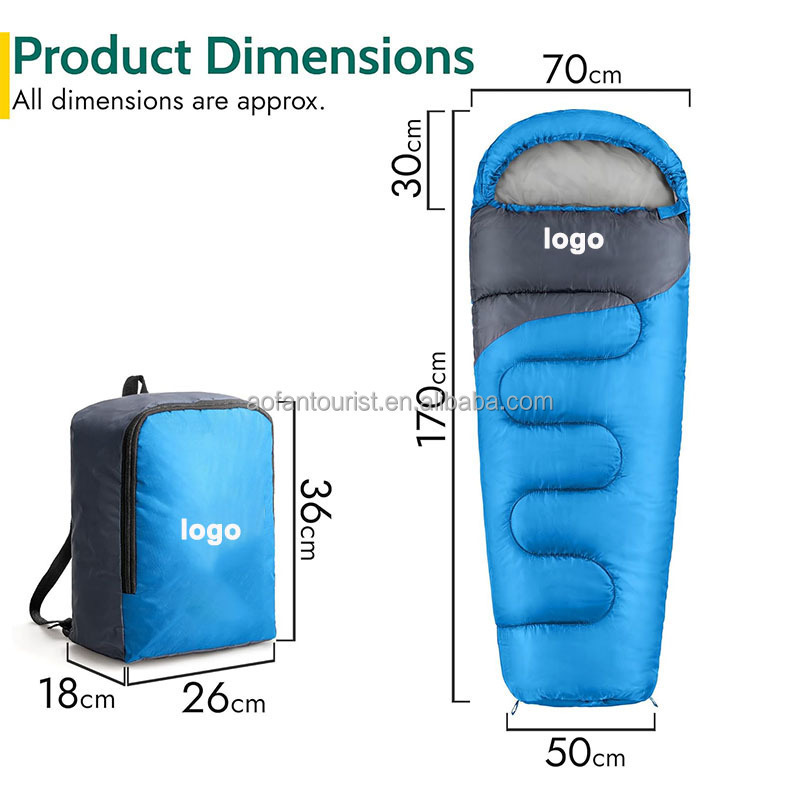 Adventure Kids Sleeping Bag Mummy Shape 3 Season Camping 300gsm Boys Girls with Lightweight Rucksack Bag