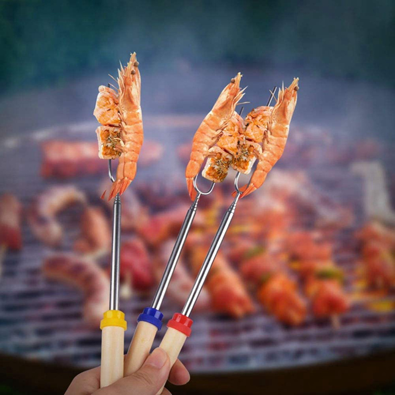 Marshmallow Roasting Sticks Extendable Forks Telescoping Smores Skewers for Smores and Hot Dog Fire Pit