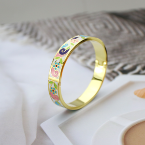 High Quality Stainless Steel 10MM Enamel Fashion Cloisonne Jewelry Bracelet Femme