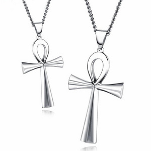 Crystal Jesus Crucifix 316l Chrome Celtic Stainless Steel Anka Cross Necklace Pendant