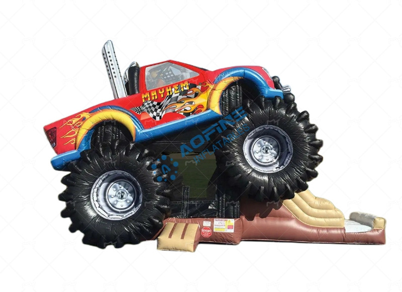 Inflatable monster truck combo bounce house slide bouncy castle bouncer combo for party business