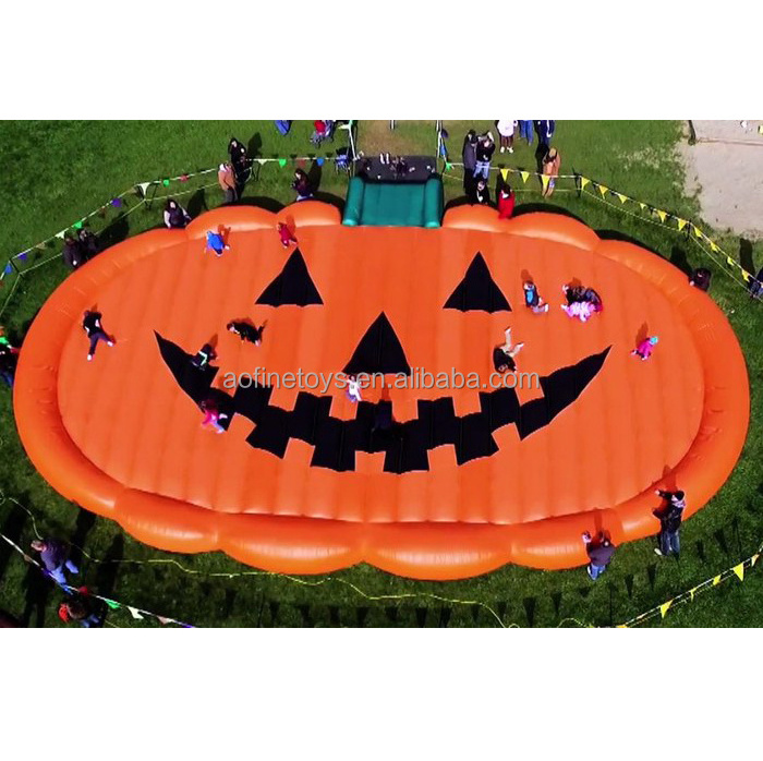 Halloween Giant Inflatable Bounce Pumpkin Jumping Pad Trampoline Inflatable Pumpkin Pad for Halloween