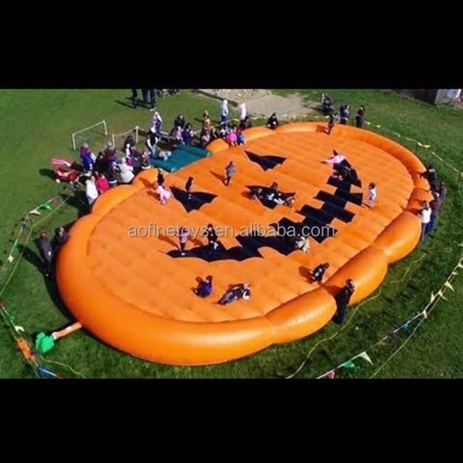 Halloween Giant Inflatable Bounce Pumpkin Jumping Pad Trampoline Inflatable Pumpkin Pad for Halloween