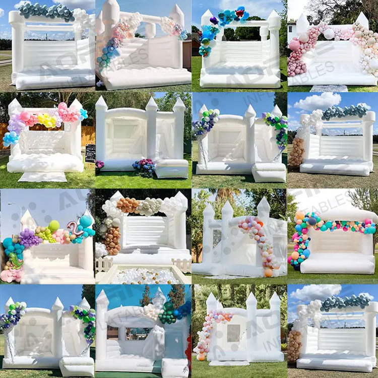 Party Mini Adult Wedding Combo Dhgate 17x17 White Castle Bounce House With Slide And Ball Pit