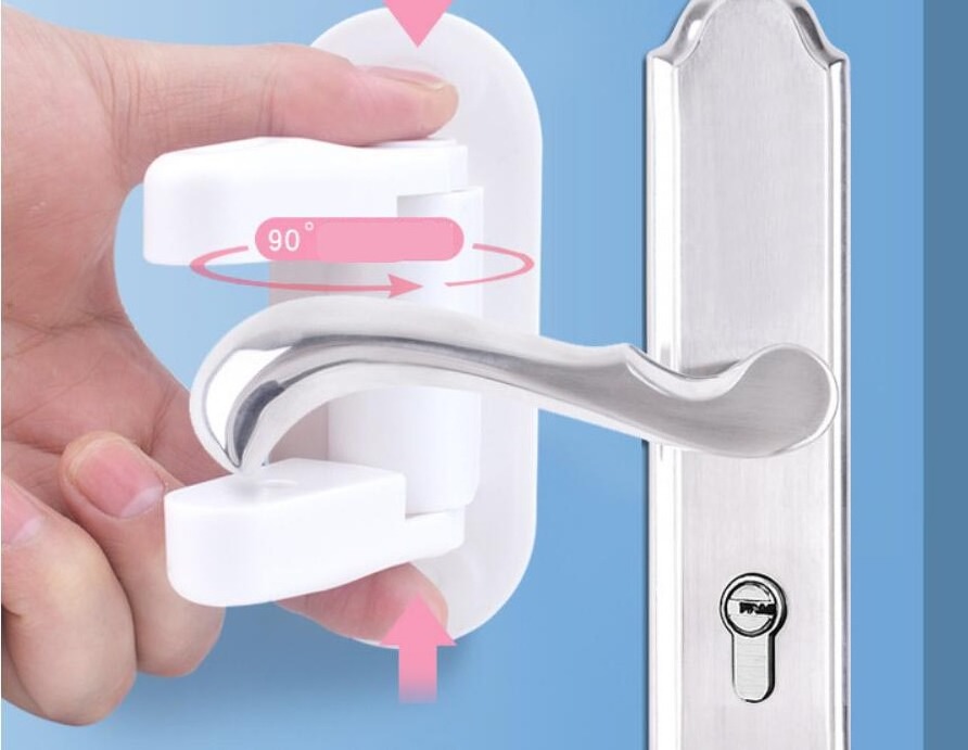 Durable ABS Door Lever Lock Easy One Hand Operation for Adults