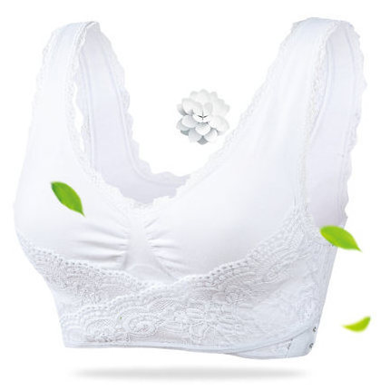 Front Design Wide Straps Young Girls Lace Padded Push Up Cross Gather Bra