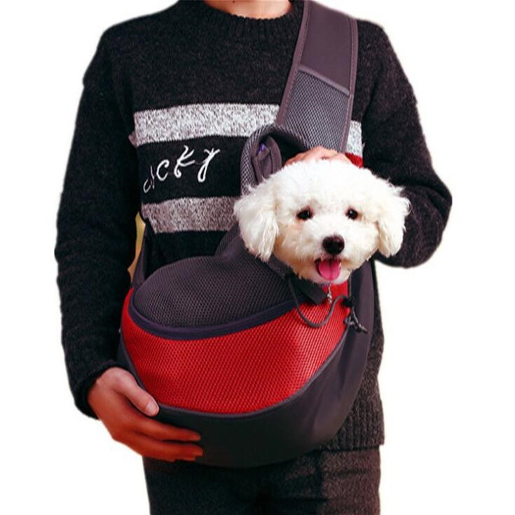 Pet Dog Sling Carrier Breathable Mesh Travel Safe Sling Bag Carrier for Dogs Cats