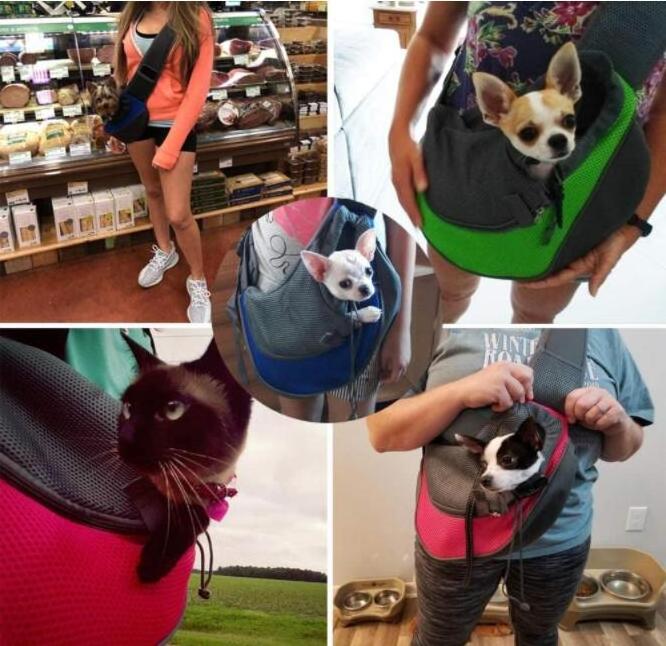 Pet Dog Sling Carrier Breathable Mesh Travel Safe Sling Bag Carrier for Dogs Cats