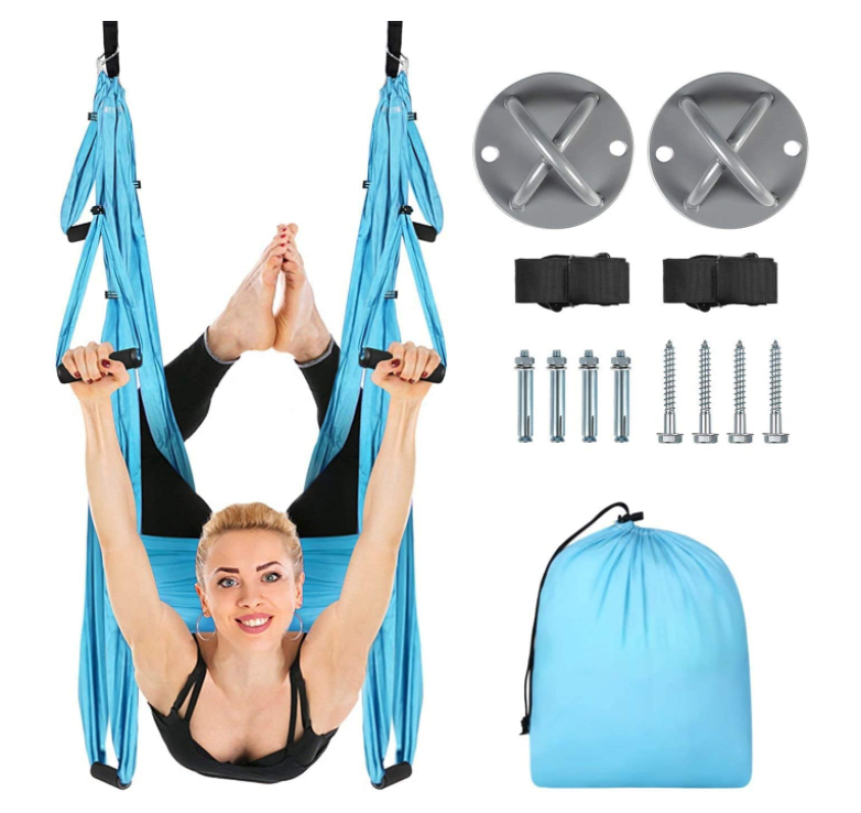 Most popular High Strength Yoga Hammock Yoga Training Body Fitness Equipment Anti-Gravity Flying Aerial Yoga Hammock Set