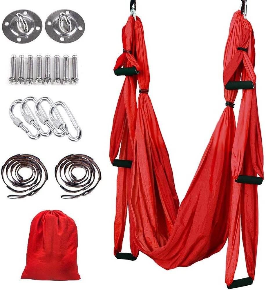 Most popular High Strength Yoga Hammock Yoga Training Body Fitness Equipment Anti-Gravity Flying Aerial Yoga Hammock Set