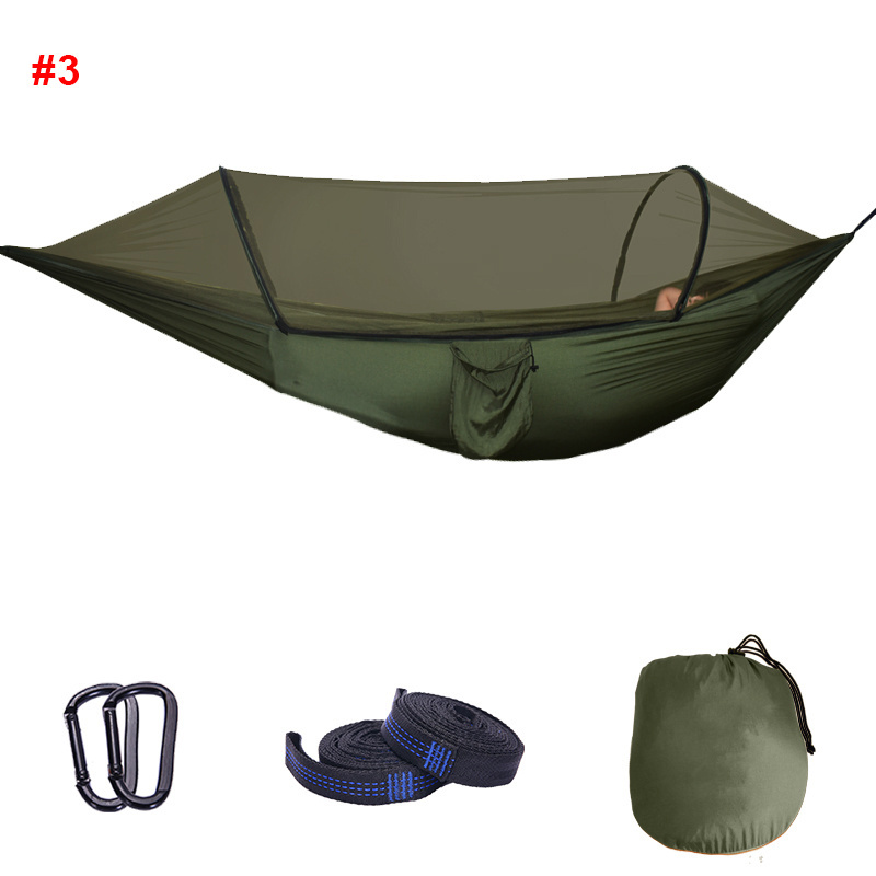 Wholesale Outdoor 210T Nylon Hammock With Mosquito Net Portable Outdoor Hammock Outdoor Heavy Duty Hammock