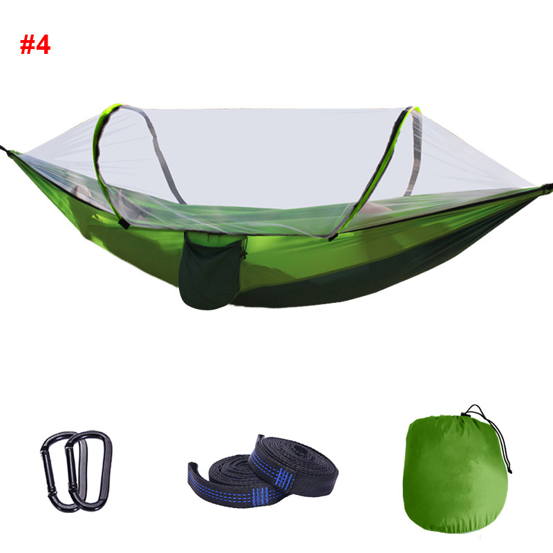 Wholesale Outdoor 210T Nylon Hammock With Mosquito Net Portable Outdoor Hammock Outdoor Heavy Duty Hammock