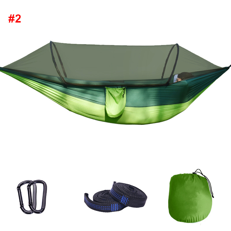 Wholesale Outdoor 210T Nylon Hammock With Mosquito Net Portable Outdoor Hammock Outdoor Heavy Duty Hammock