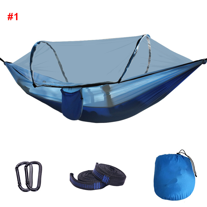 Wholesale Outdoor 210T Nylon Hammock With Mosquito Net Portable Outdoor Hammock Outdoor Heavy Duty Hammock