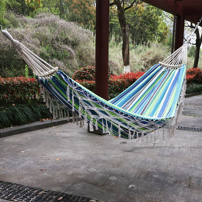 Hot Sale portable outdoor camping macrame hammock camping canvas hammock hanging outdoor swing hammock chair