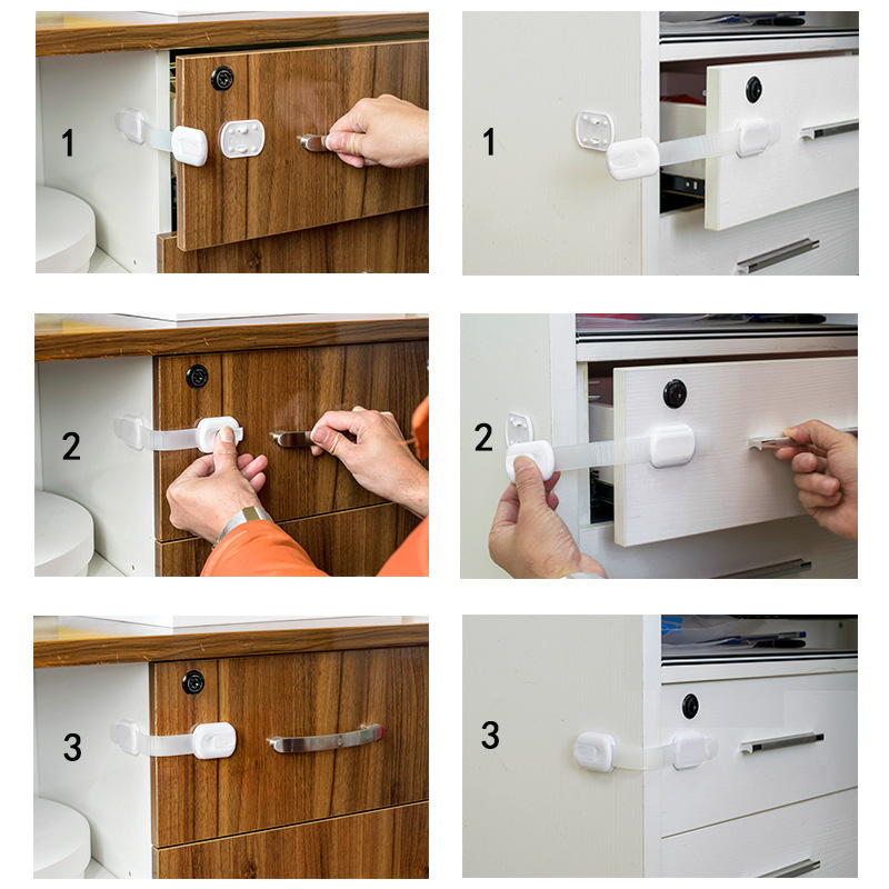 Hot Selling Safety Lock Safety Protector Child Cabinet Locking Plastic Lock Drawer Door Locks