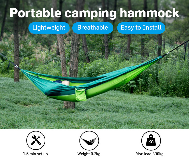 Custom logo print pattern cotton foldable canvas camping equipment outdoor lightweight hammock