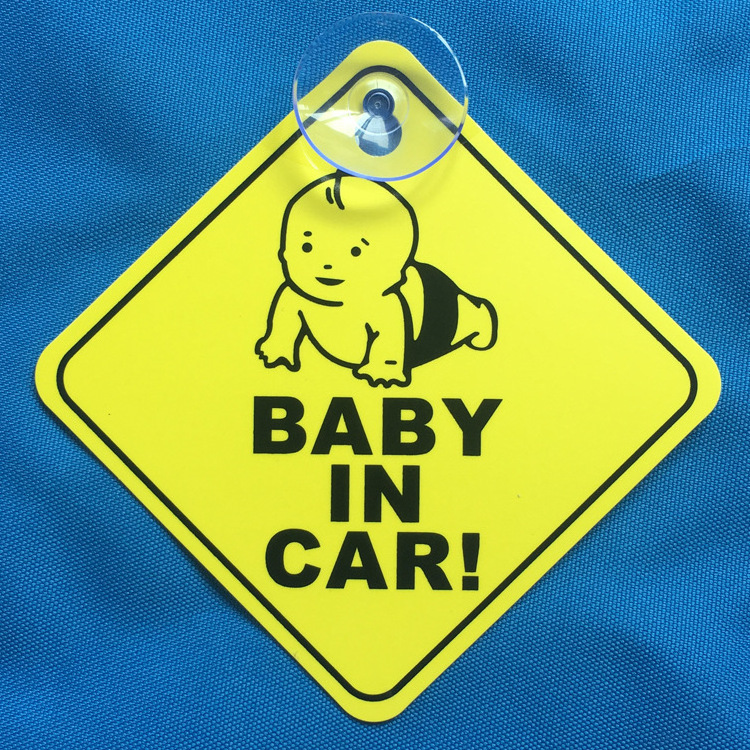 Custom Hot Sale Custom Baby On Board Warning Sign Car Sticker With Suction Cup