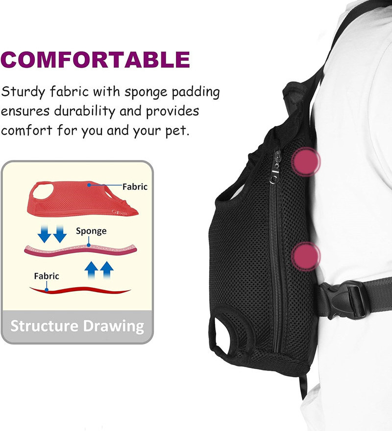 Dog Front Carrier Backpacks for Small Dogs, Legs Out Pet Carrier Sling Backpack with Adjustable Padded Shoulder Straps