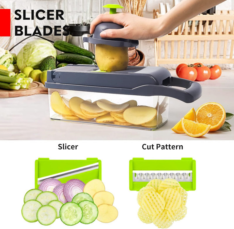 Multi-functional Vegetable Chopper Onion Chopper Professional Food Chopper and Slicer, Vegetable Cutter With Container