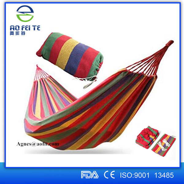 Portable Cotton Rope Canvas Outdoor Camping Hanging Hammock Swing