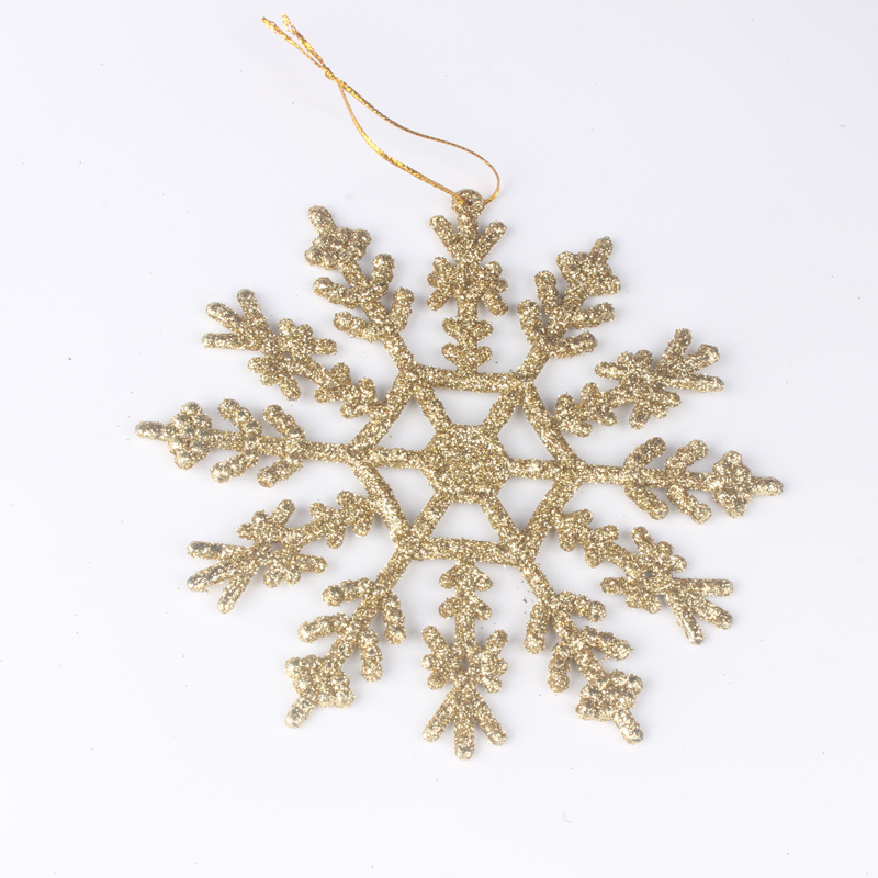 Big Plastic Glitter Hanging Snow Flakes for Christmas Tree Decorations Winter Indoor Outdoor Window Home Snowflakes