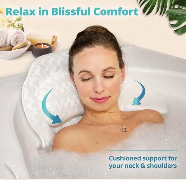 Hot Tub Headrest and Bath Tub Bathtub Cushion for Neck, Head, Shoulder and Back Support