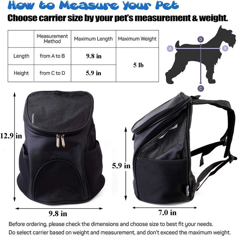 Innovative Traveler Bubble Backpack Pet Carriers for Cats and Dogs (Black)