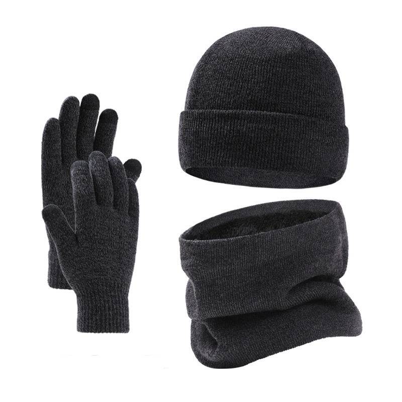 Winter Warm Scarf Beanie Hat Glove Neck Gaiter Set Adult Men Women Outdoor