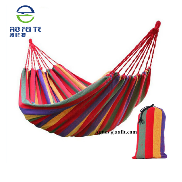 Portable Cotton Rope Canvas Outdoor Camping Hanging Hammock Swing