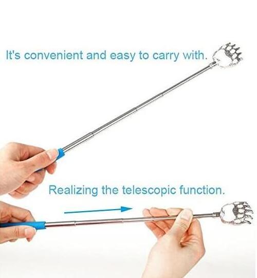 Extendable Telescope Back Scratchers - Bear Claw Metal Telescopic Back scratcher