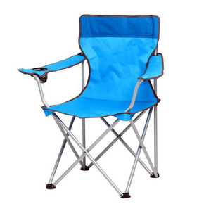 Oversized Padded Quad Arm Chair Collapsible Steel Frame High Back Folding Camp Chair with Cup Holder