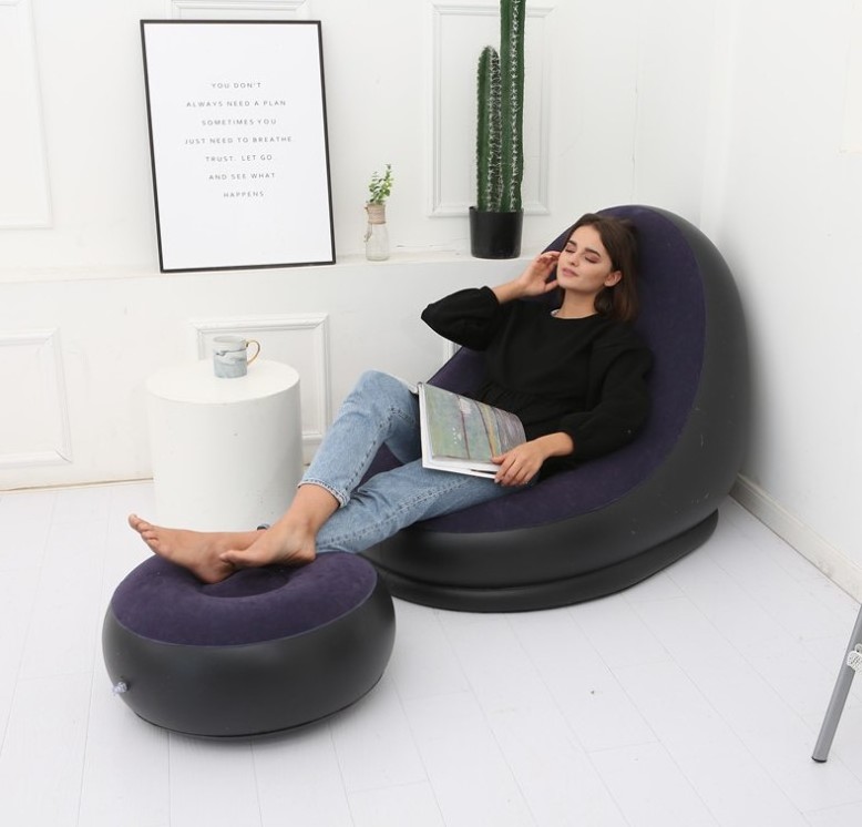 New Inflatable Chair with Household air Pump lazy bag air Sofa Inflatable Couch  Inflatable Lounge Chair for Indoor and outdoor