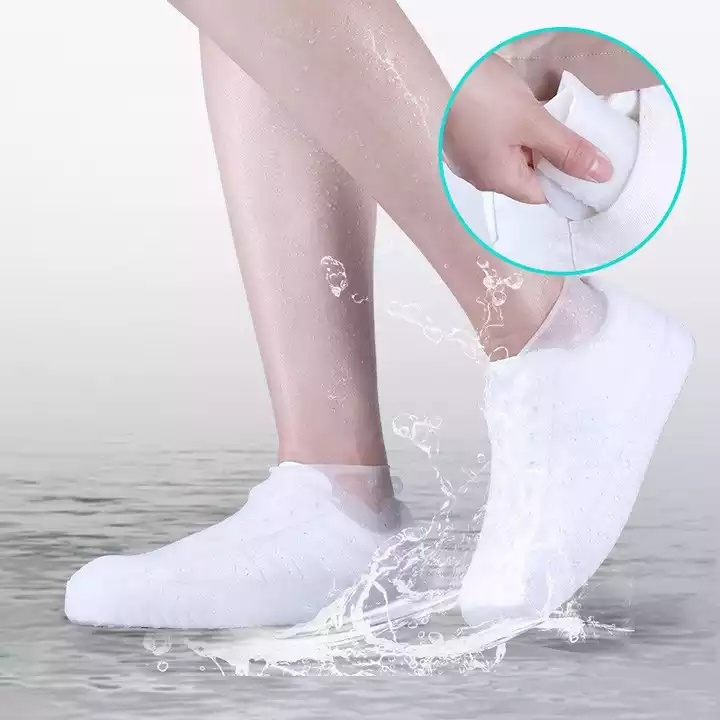 Silicone Rain Shoes Cover Non Woven Men Rubber Waterproof Overshoe Shoe Cover Rain Boots